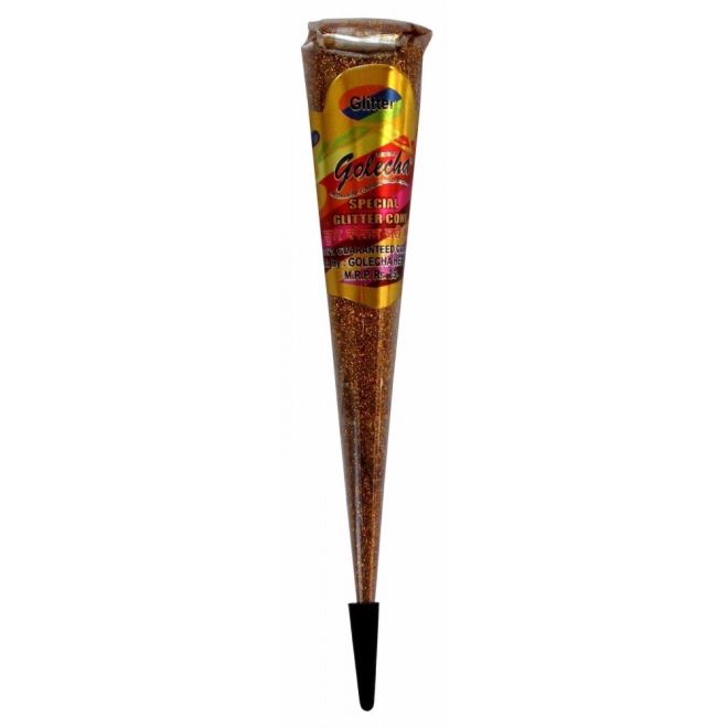Golecha Glitter Cones for Temporary Henna Tattoos (Gold)
