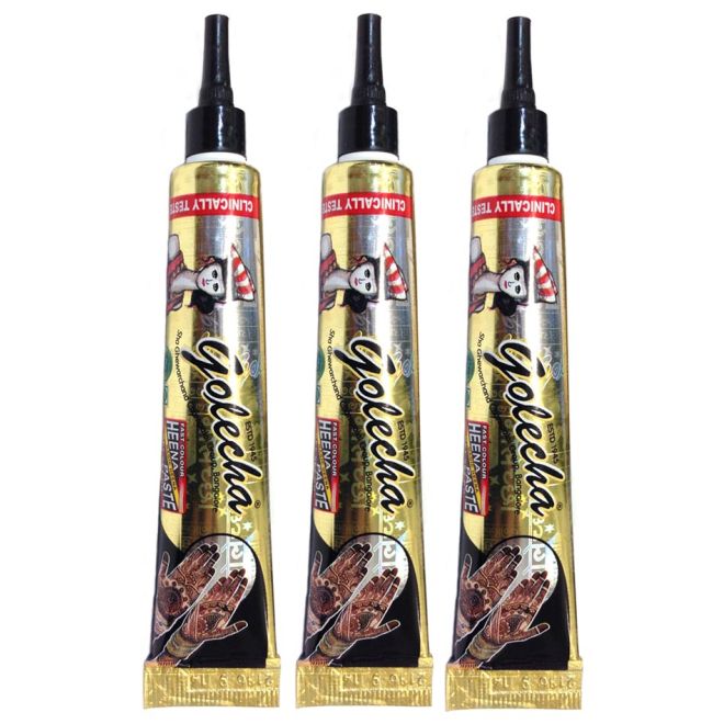 Golecha Henna-Tattoo Tubes - Clinically tested, No PPD (Black)