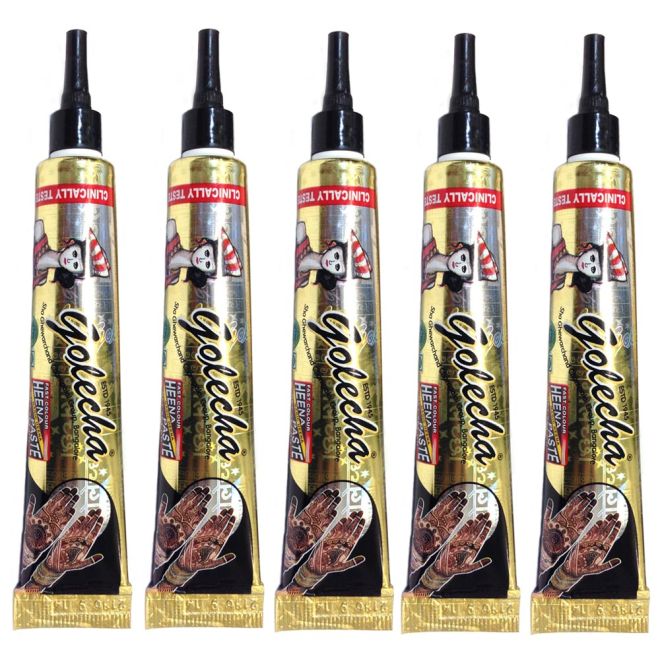 Golecha Henna-Tattoo Tubes - Clinically tested, No PPD (Black)