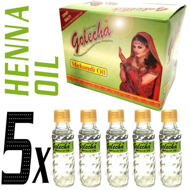 5 Bottles Henna Oil for Intensification of Henna Paintings - 30ml