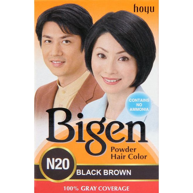 Bigen Permanent Powder Hair Color - N20 (Black Brown) 6g