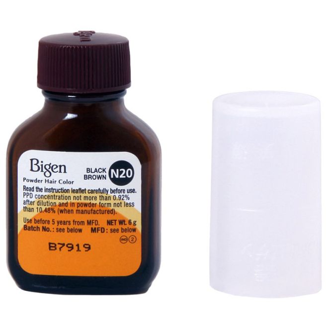 Bigen Permanent Powder Hair Color - N20 (Black Brown) 6g