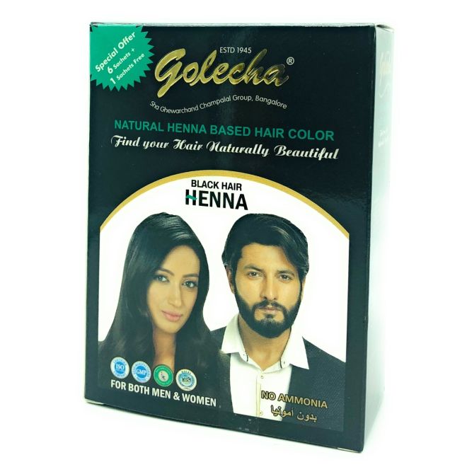 Golecha Natural Henna Hair Color - Black (5x10g)