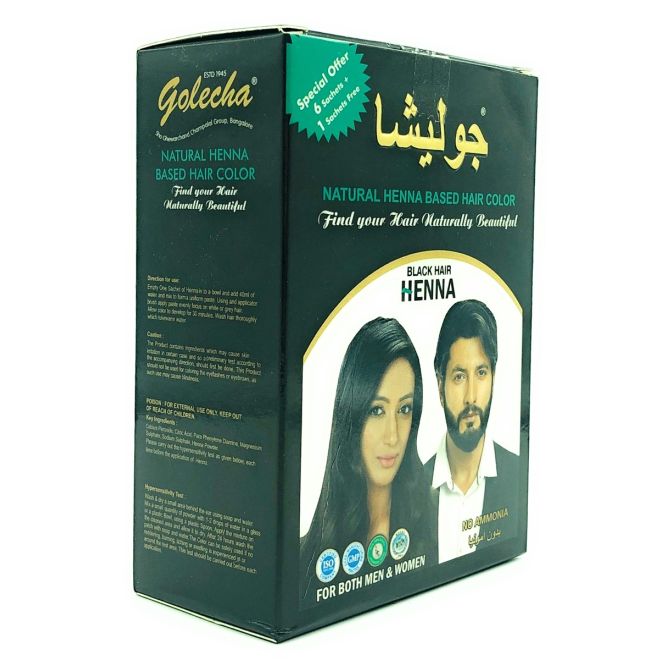 Golecha Natural Henna Hair Color - Black (5x10g)