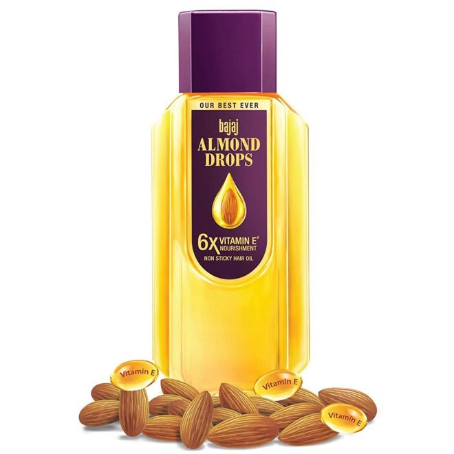 Bajaj Almond Drops Hair Oil (nicht verklebendes Mandel-Haaröl mit Vitamin E)