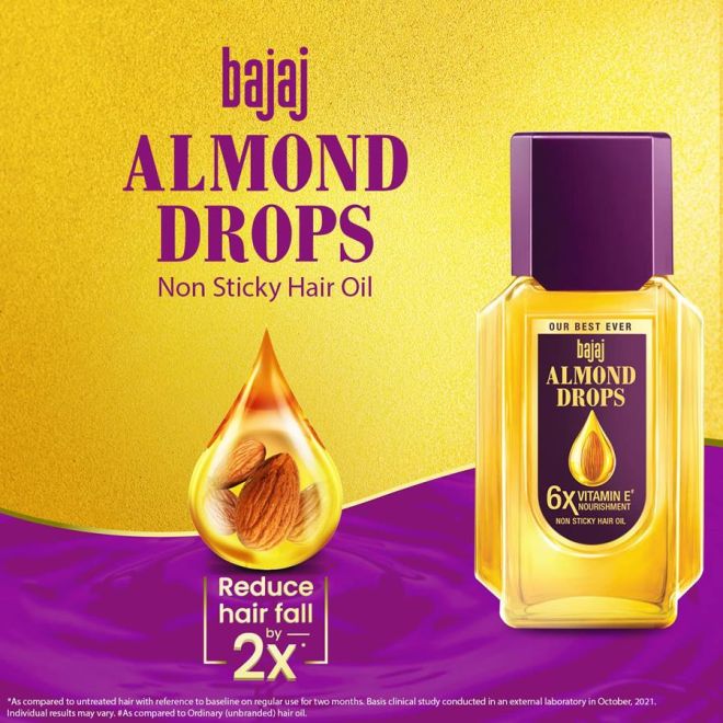 Bajaj Almond Drops Hair Oil (nicht verklebendes Mandel-Haaröl mit Vitamin E)