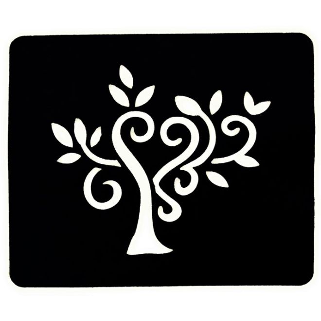 Tattoo Schablone - Baum, selbstklebend & wiederverwendbar (6x5cm)
