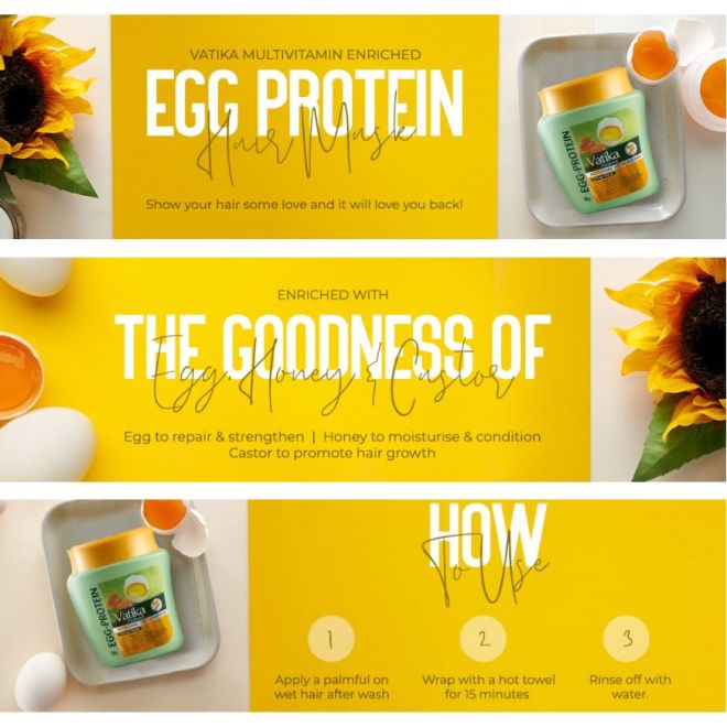 Vatika Egg-Protein Multivitamin+ Hot Oil Hair Mask (Damage Repair) 500g