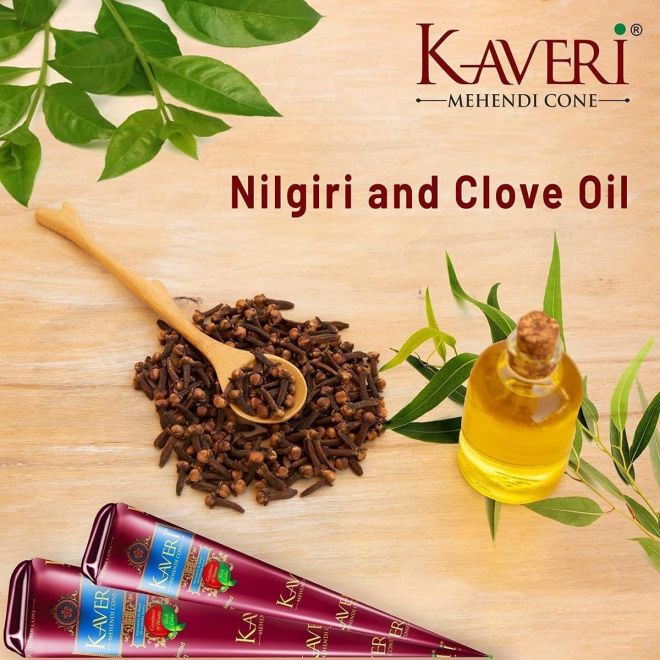 Kaveri Hochwertige, natürliche Henna Kegel (100% Natural, No Mix, No PPD) Rot-Braun