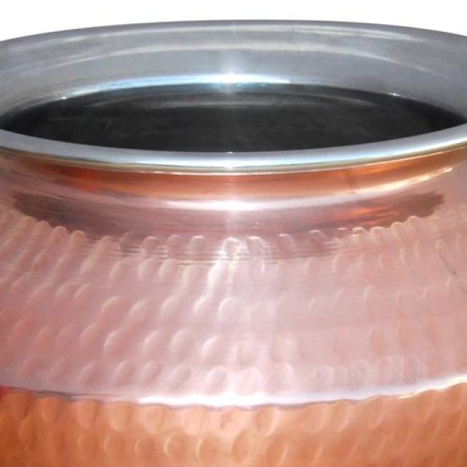 Gadwi - Runder Topf/Becher für Suppen, Soßen aus Rostfreiem Stahl mit Kupferüberzug