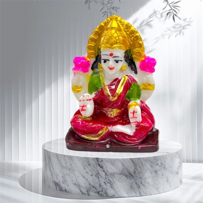 Set of Lakshmi + Ganesh Idols, Made of Marble Dust (7x6x3 cm)