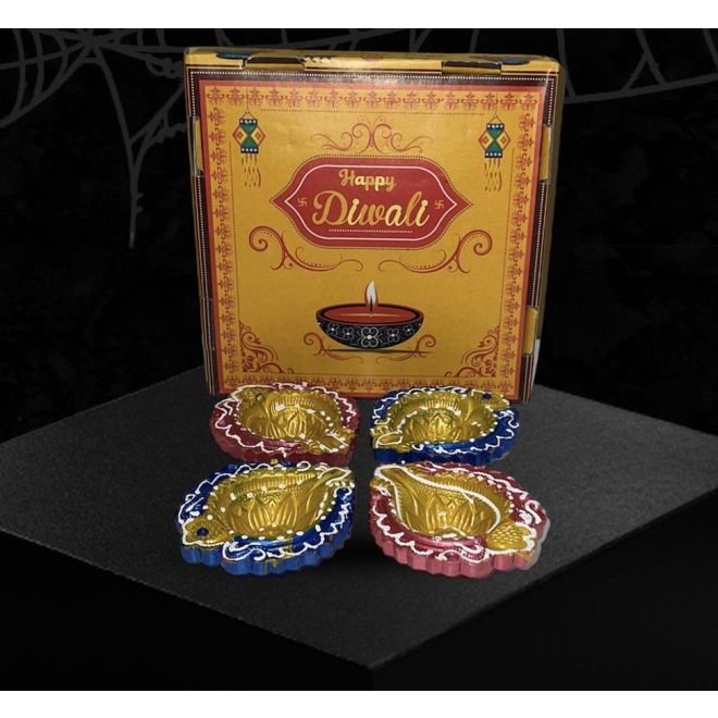 4 pcs. Clay Diya-Set