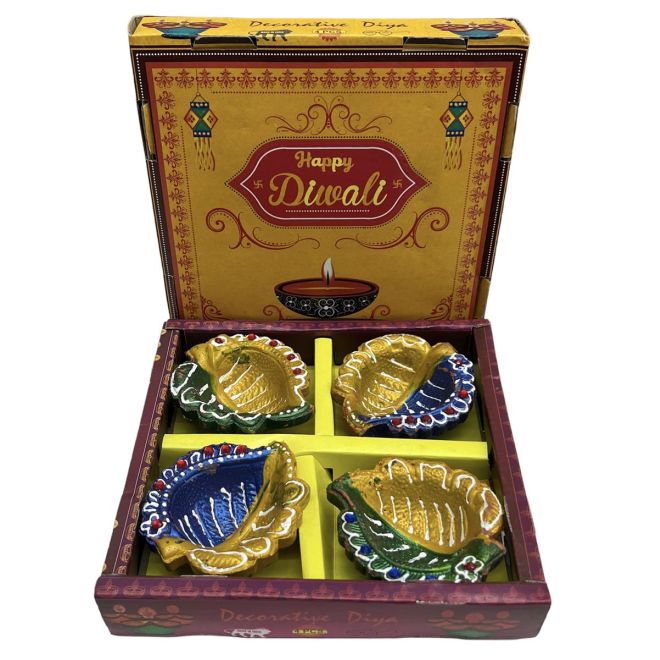 4 pcs. Clay Diya-Set