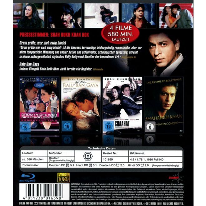 Shah Rukh Khan Gold Edition (Blu-ray) 4 SRK Movies