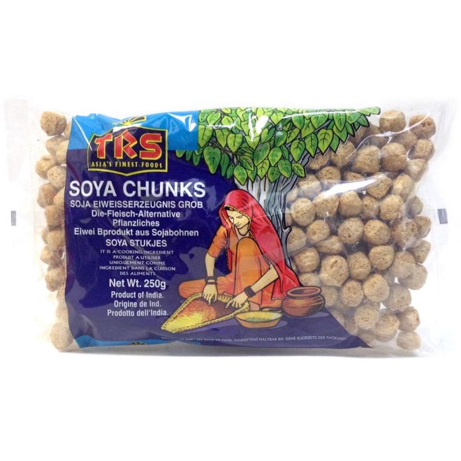 TRS Soya Chunks, सोयाबीन वडी (Fleischersatz, Sojabohnen)
