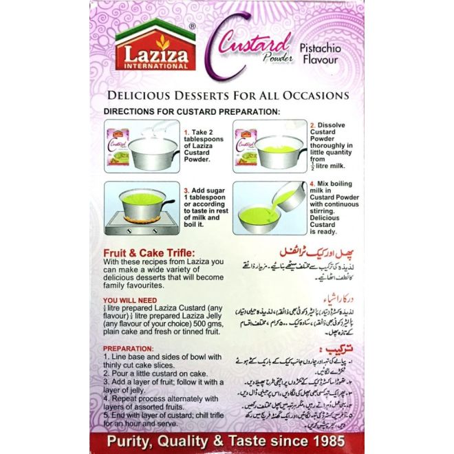 Laziza Custard Powder - Pistachio Flavour (300g)