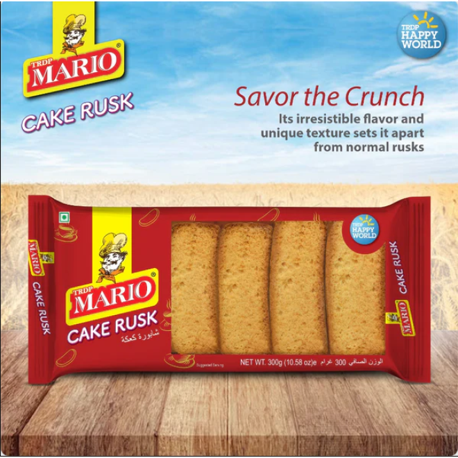 Mario Cake Rusk, Biscotti रस (Köstlich knusprige doppelt gebackene Riegel)