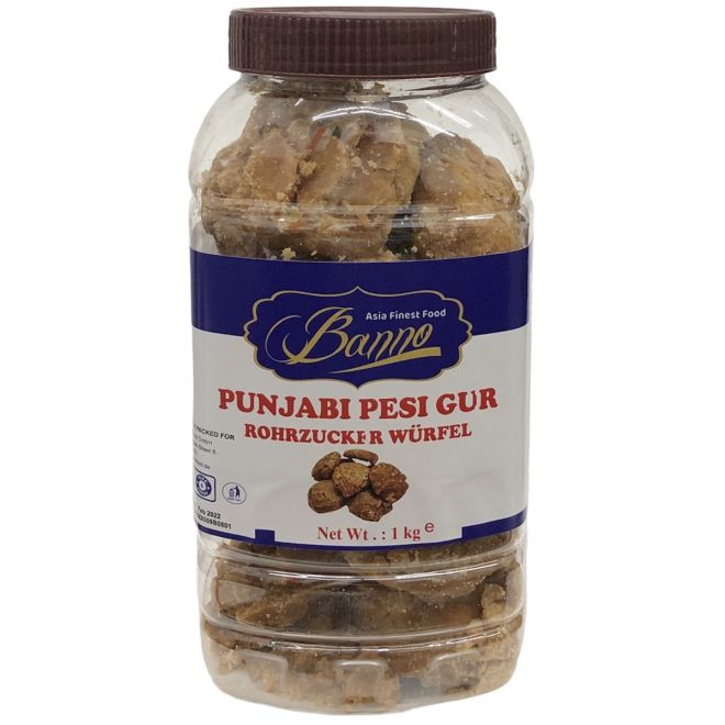 Heera Punjabi Pesi Gur - Pure Jaggery (Rohrzucker Würfel) 1kg