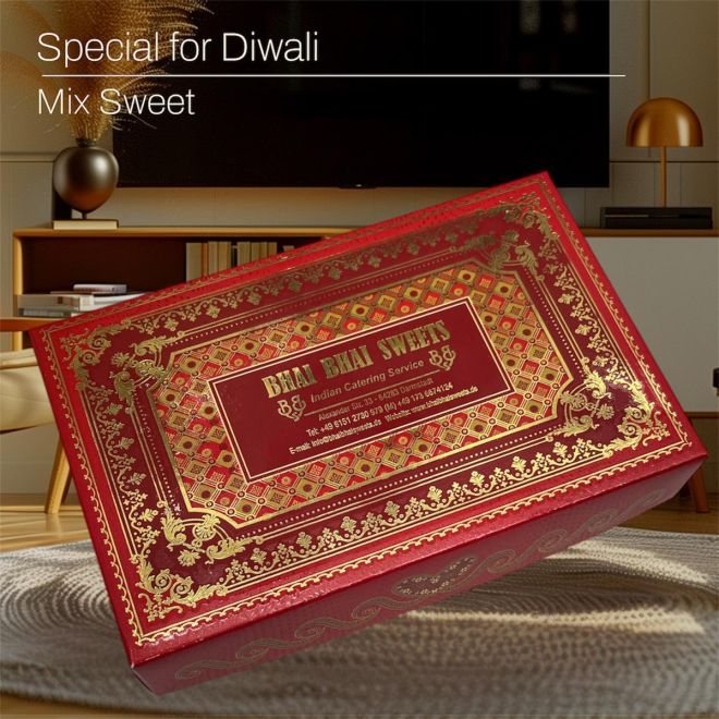 Special Diwali Gift Sweet Box mit 5 Süßigkeiten-Sorten (700g)