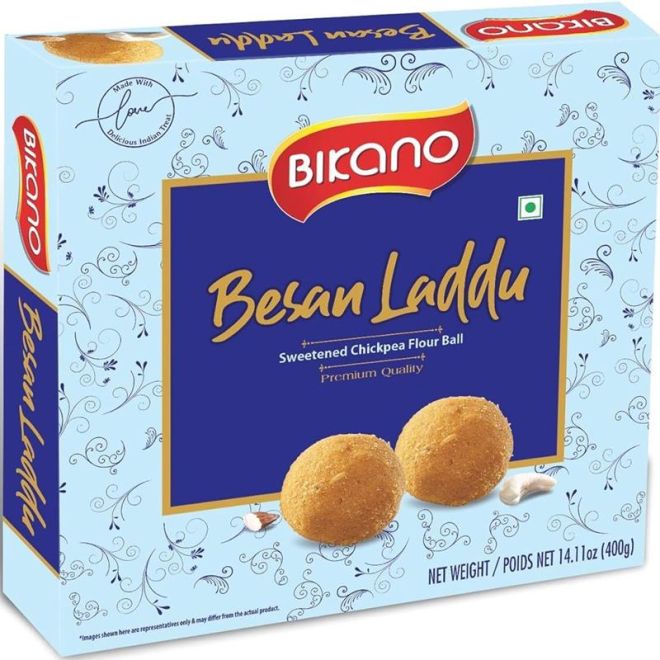 Bikano Besan Laddu (Gesüßte Kichererbsenmehlbällchen) 400g