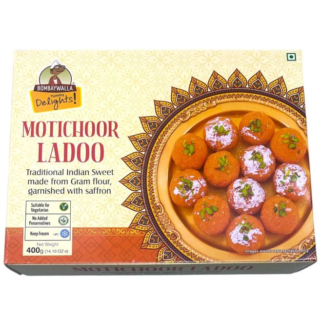 Bombay Walla Motichoor Ladoo (Traditionelle Laddu, garniert mit Safran) 400g