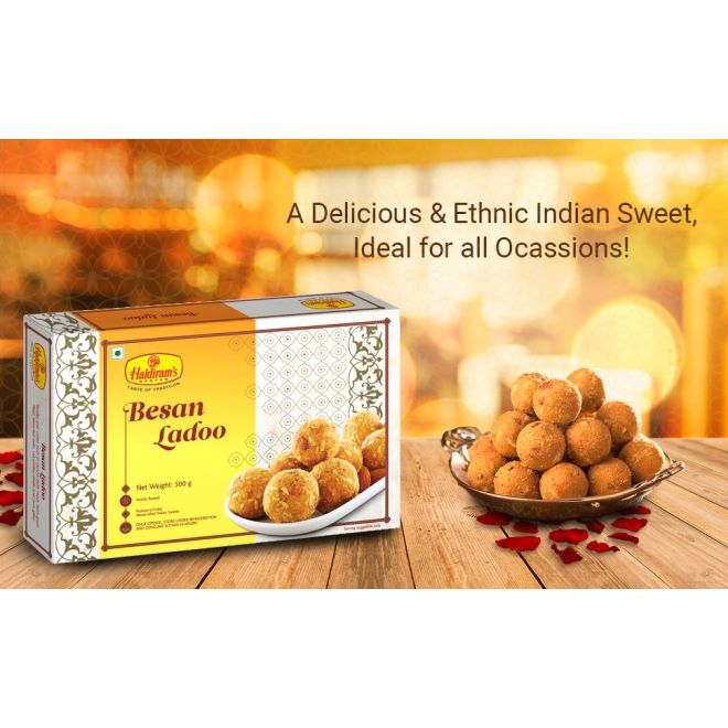 Haldiram Besan Ladoos in Pure Desi Ghee (original & fresh sweet) 400g