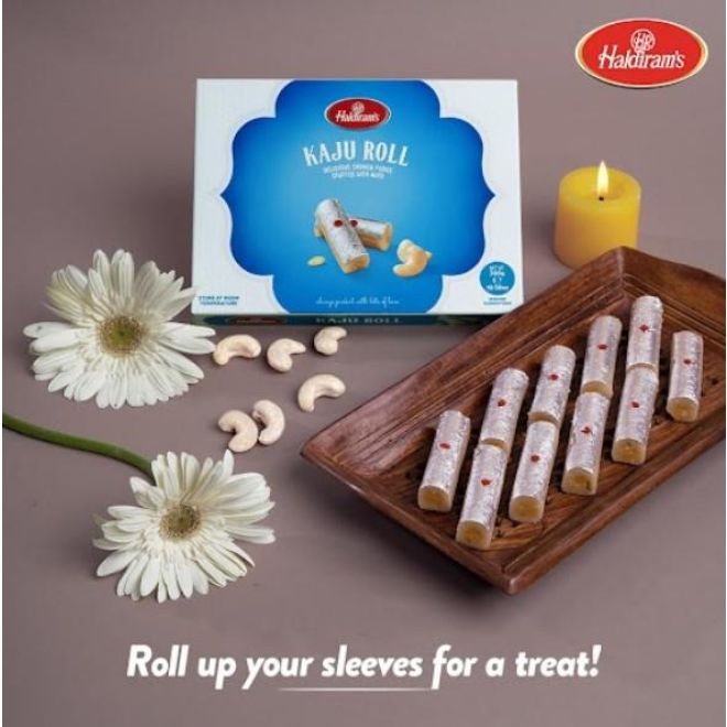 Haldiram Kaju Roll (Köstlicher Cashew-Rollen gefüllt mit Nüssen) 300g