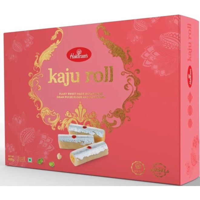 Haldiram Kaju Roll (Köstlicher Cashew-Rollen gefüllt mit Nüssen) 300g