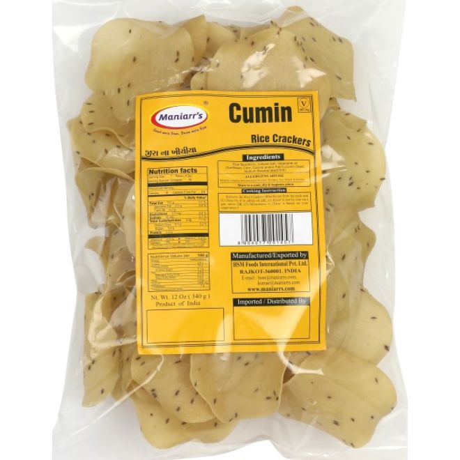 Maniarr Khichiya, Rice Crackers - Cumin (gerösteter Snack) 200g