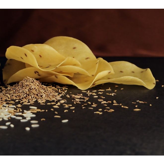 Maniarr Khichiya, Rice Crackers - Cumin (gerösteter Snack) 200g