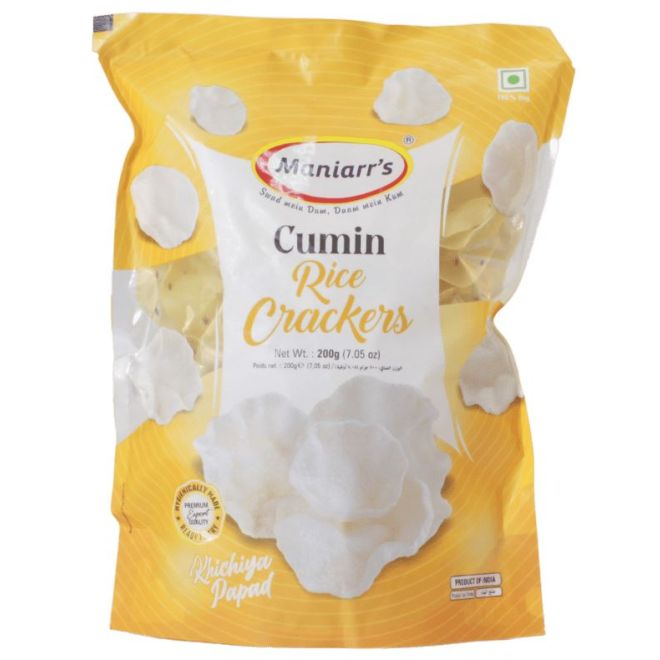 Maniarr Khichiya, Rice Crackers - Cumin (gerösteter Snack) 200g