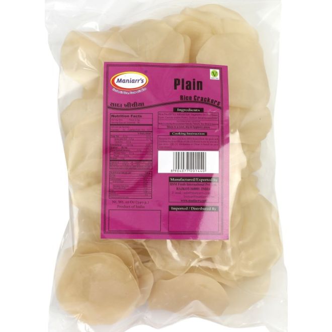 Maniarr Khichiya, Rice Crackers - Plain (gerösteter Snack) 200g
