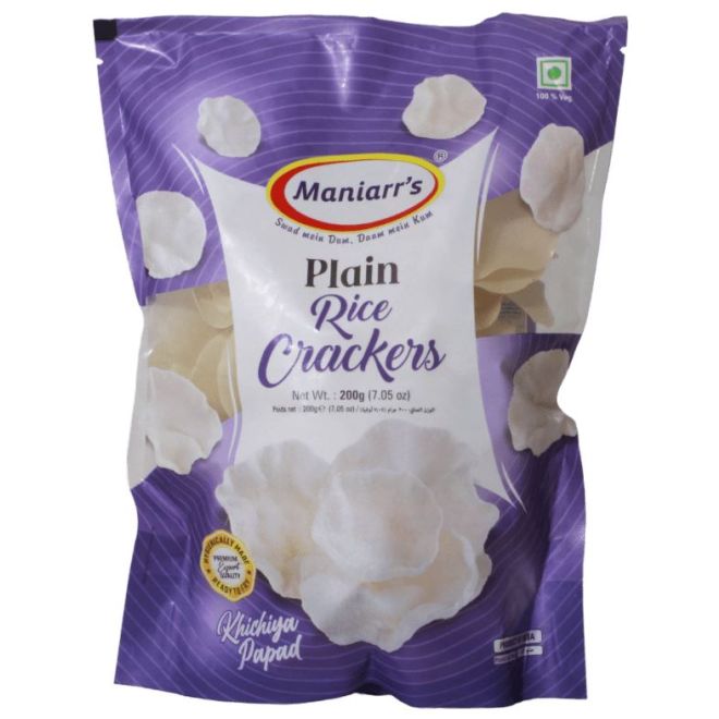 Maniarr Khichiya, Rice Crackers - Plain (gerösteter Snack) 200g