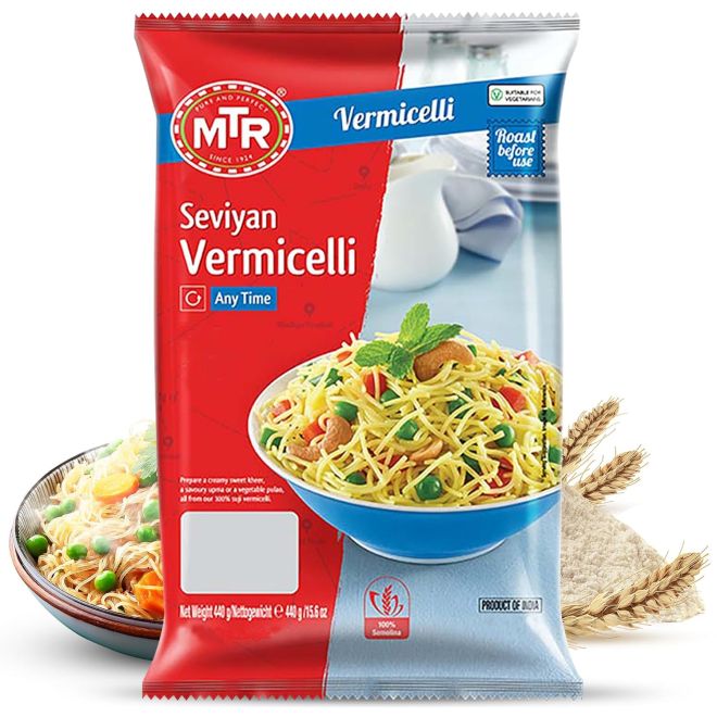 MTR Unroasted Vermicelli, Seviyan (Bratfadennudeln) 440g