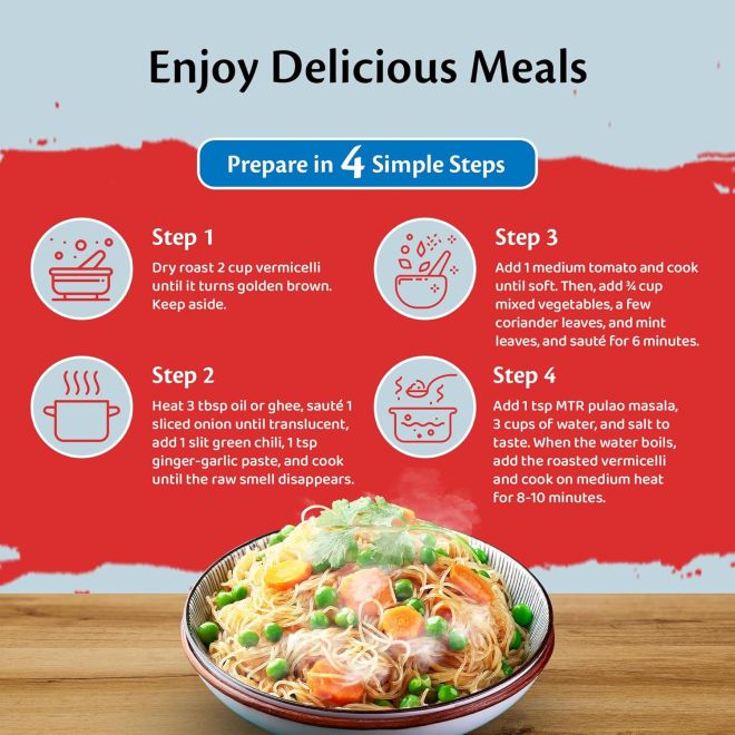 MTR Unroasted Vermicelli, Seviyan (Bratfadennudeln) 440g