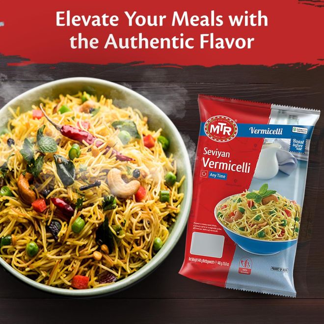 MTR Unroasted Vermicelli, Seviyan (Bratfadennudeln) 440g