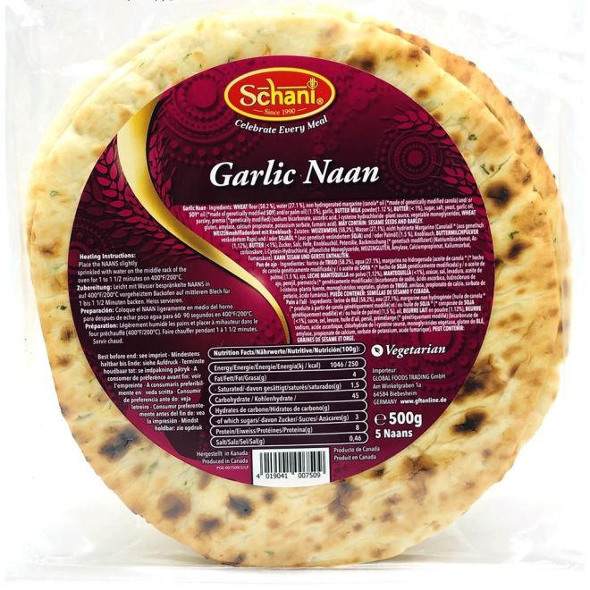 5 Stk. Schani Garlic Knoblauch Naan (500g)