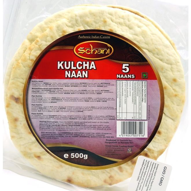 5 Stk. Schani Kulcha Naan (500g)
