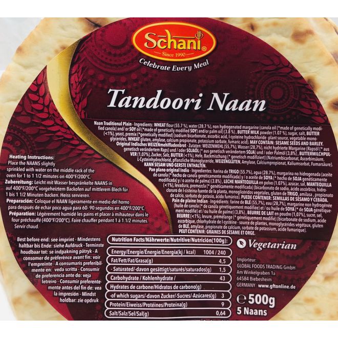 5 Stk. Schani Tandoori Naan (500g)