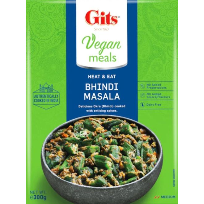Gits Bhindi Masala (Köstliche Okraschoten, zubereitet mit verlockenden Gewürzen) 300g