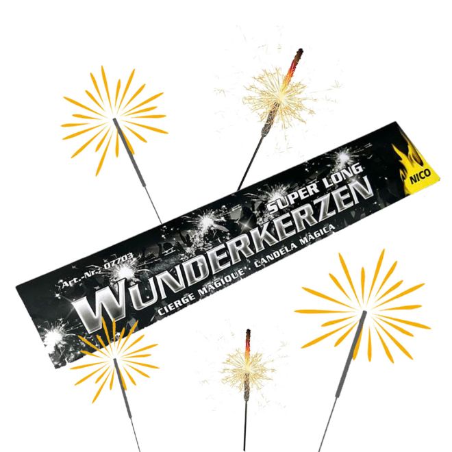 10 Stück Super long Nico Wunderkerzen 30cm für Diwali, Silvester, Partys, Geburtstag & Hochzeit