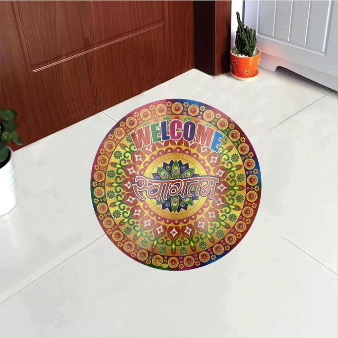 Rangoli Diwali Aufkleber, Welcome für Tür-Eingang - 35cm
