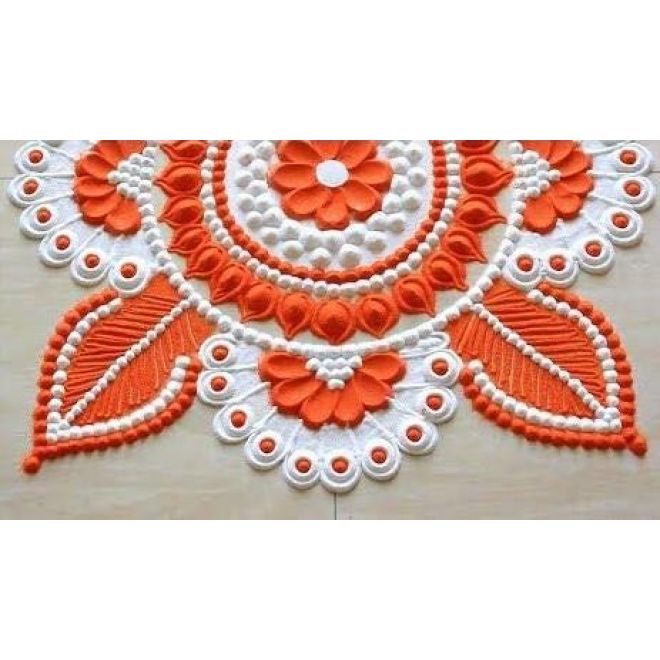Rangoli Color Powder for floor decoration (Orange) 100g
