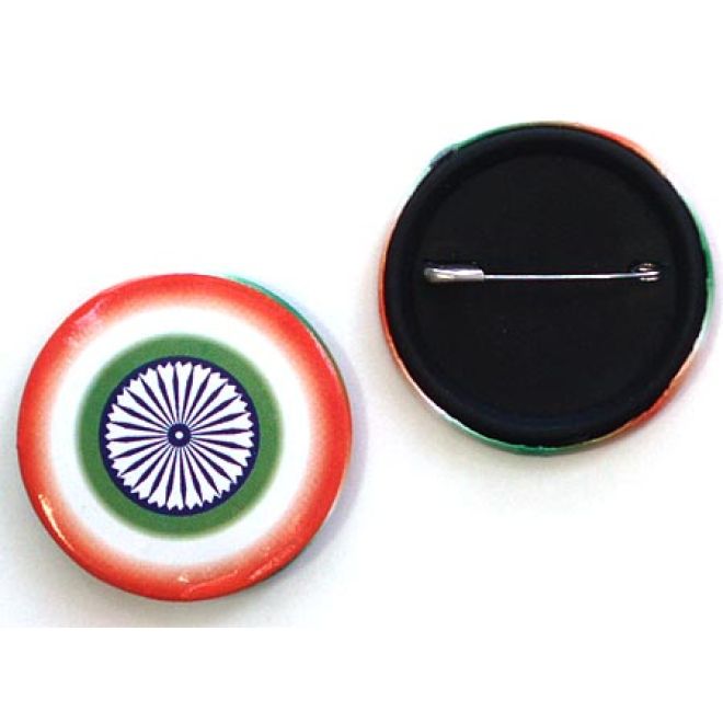 Schöner Ansteckbutton mit Indischem Flaggensymbol