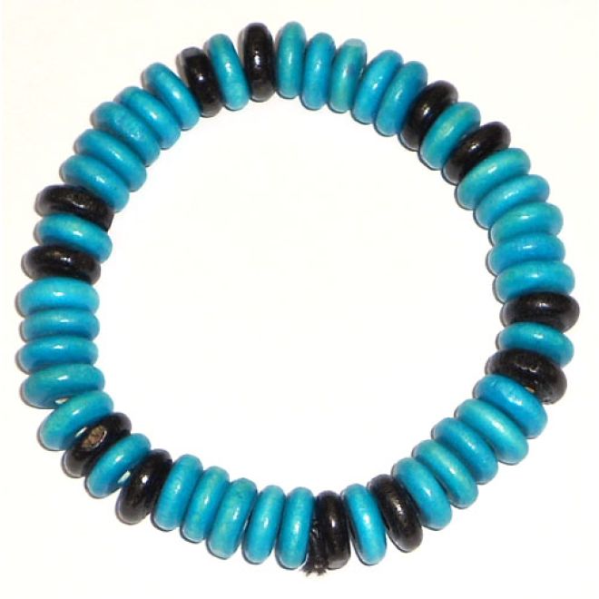 Armband mit Holzperlen - Elastisch