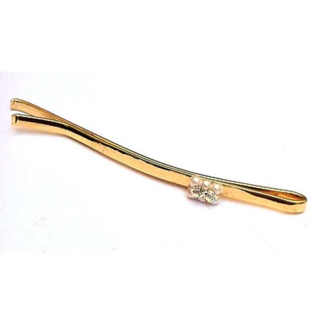 Gilded Hair Clip - With Rhinestones