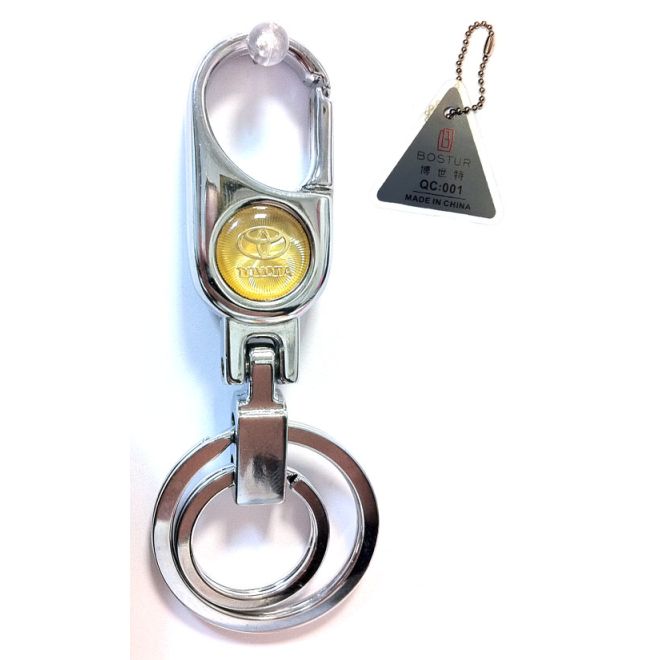 TOYOTA - Edler Glänzender Auto-Schlüsselanhänger - Mit Emblem hinter Glas