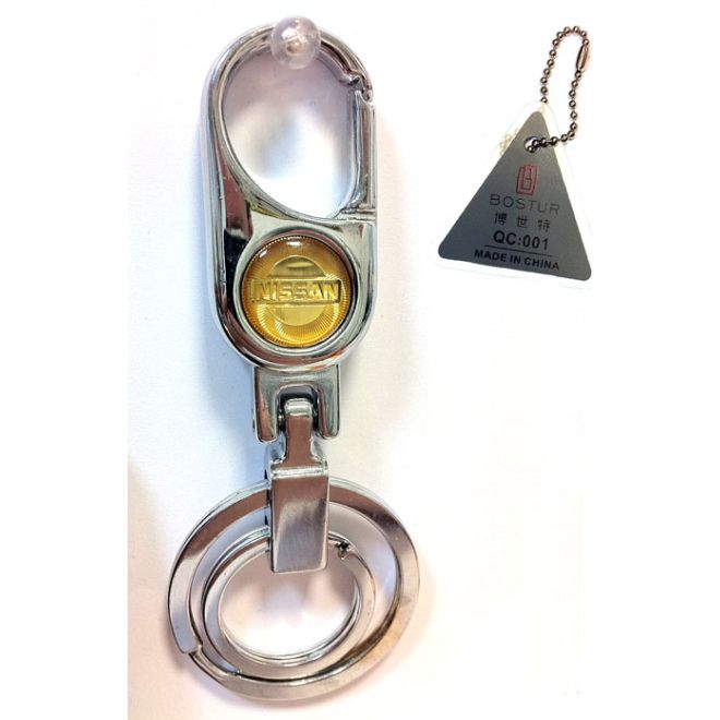 NISSAN - Edler Glänzender Auto-Schlüsselanhänger - Mit Emblem hinter Glas