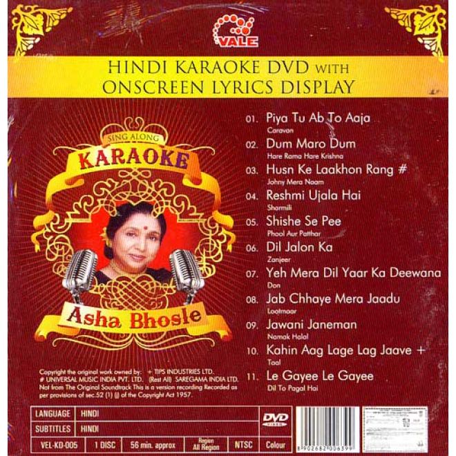 Sing Along Karaoke - Asha Bhosle (DVD)