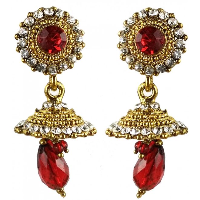 Jhumka - Paar Ohrringe im Bollywood-Stil (Maße: 5,5x2cm)